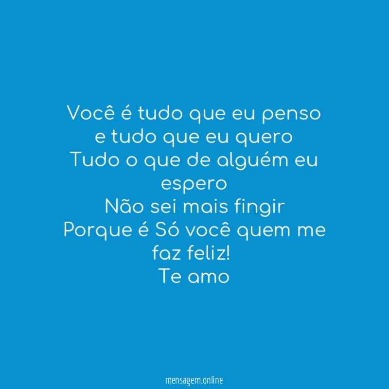 Você é tudo que eu penso e tudo que