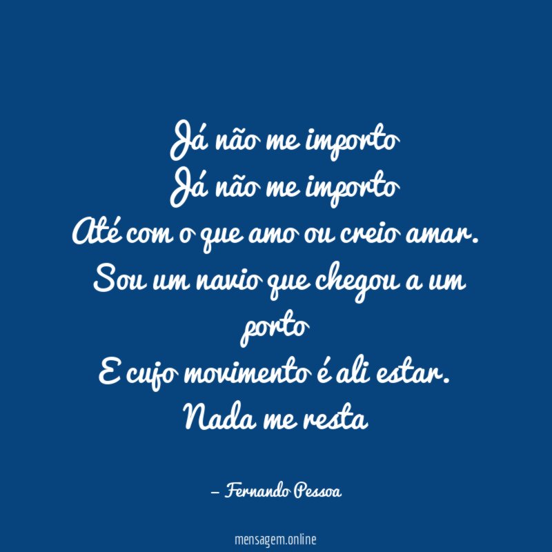 Já não me importo