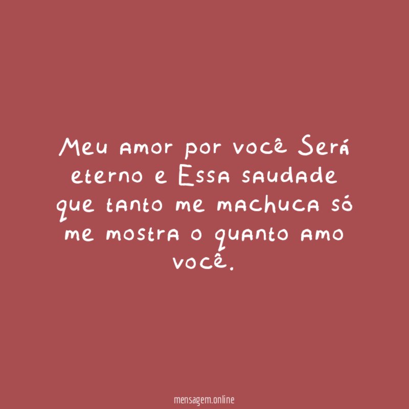Meu amor por você Será eterno e Essa