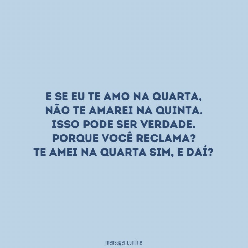 E se eu te amo na quarta