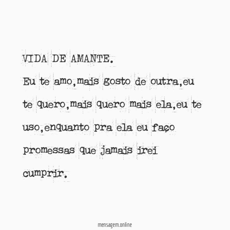 VIDA DE AMANTE.