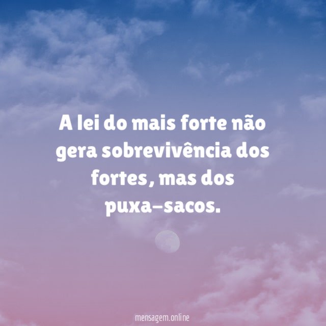 A lei do mais forte não gera sobrevivência dos fortes