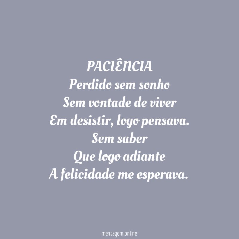 PACIÊNCIA