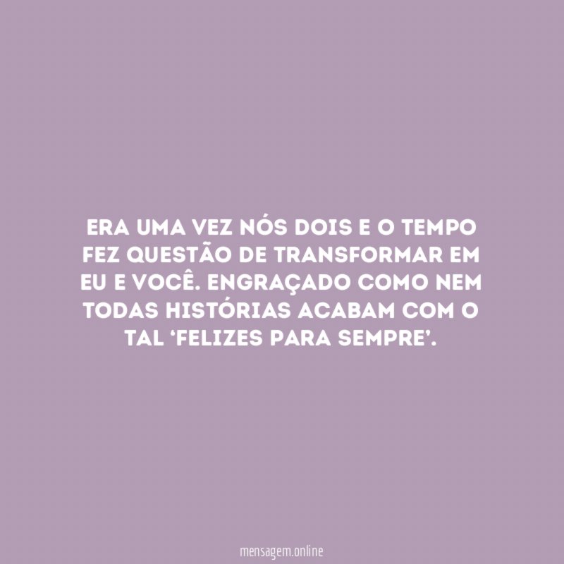 Era uma vez nós dois e o tempo