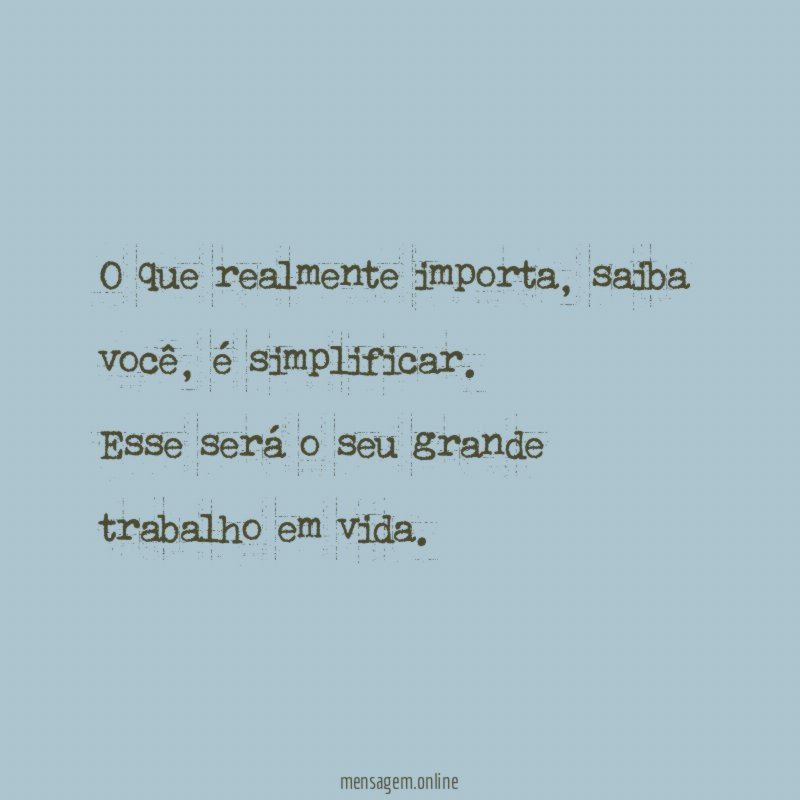O que realmente importa
