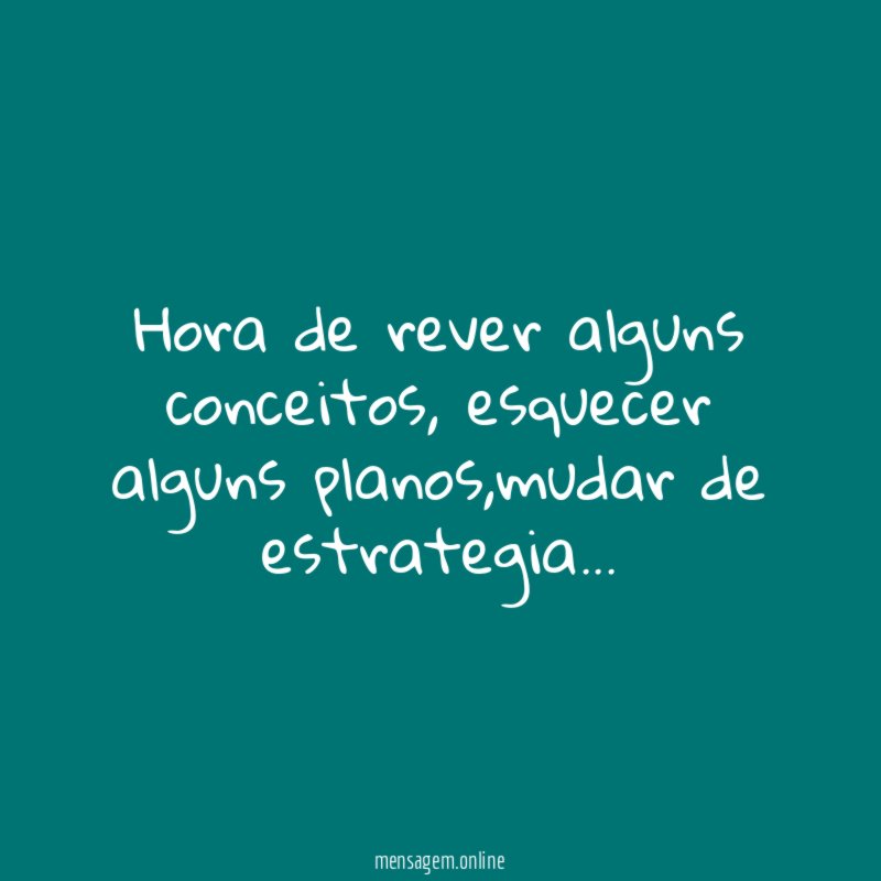 Hora de rever alguns conceitos