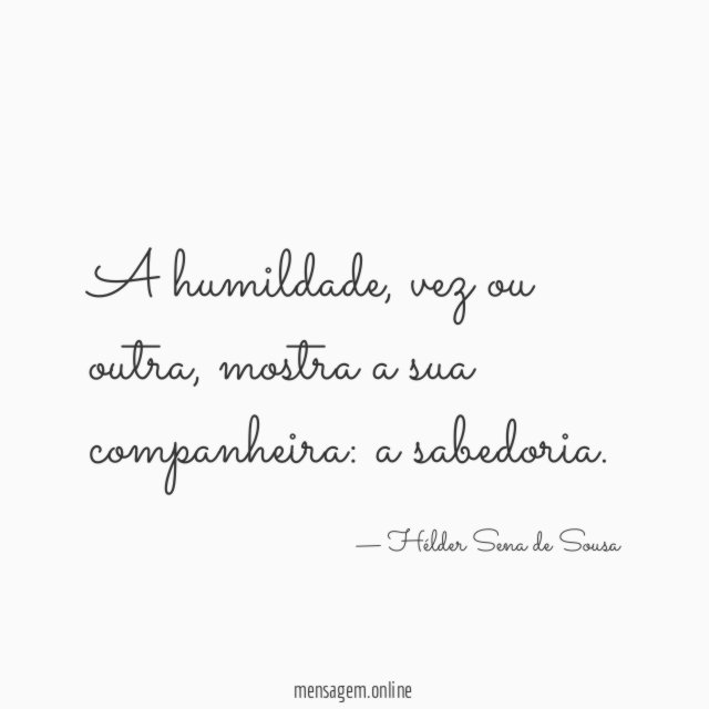 A humildade