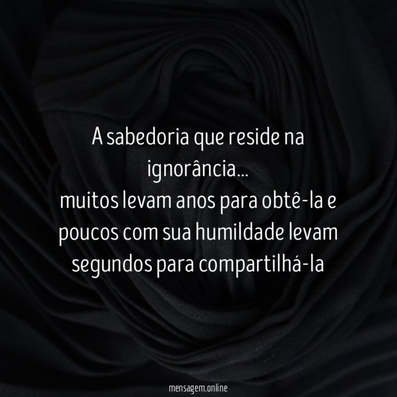 A sabedoria que reside na ignorância