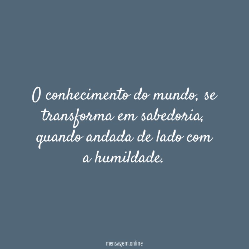 O conhecimento do mundo