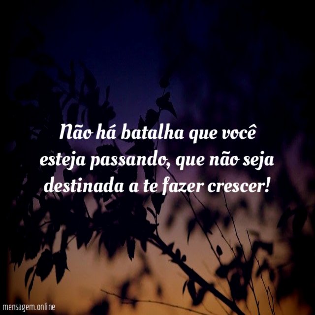Não há batalha que você esteja passando
