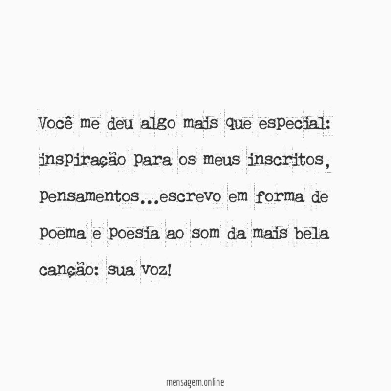 Você me deu algo mais que especial