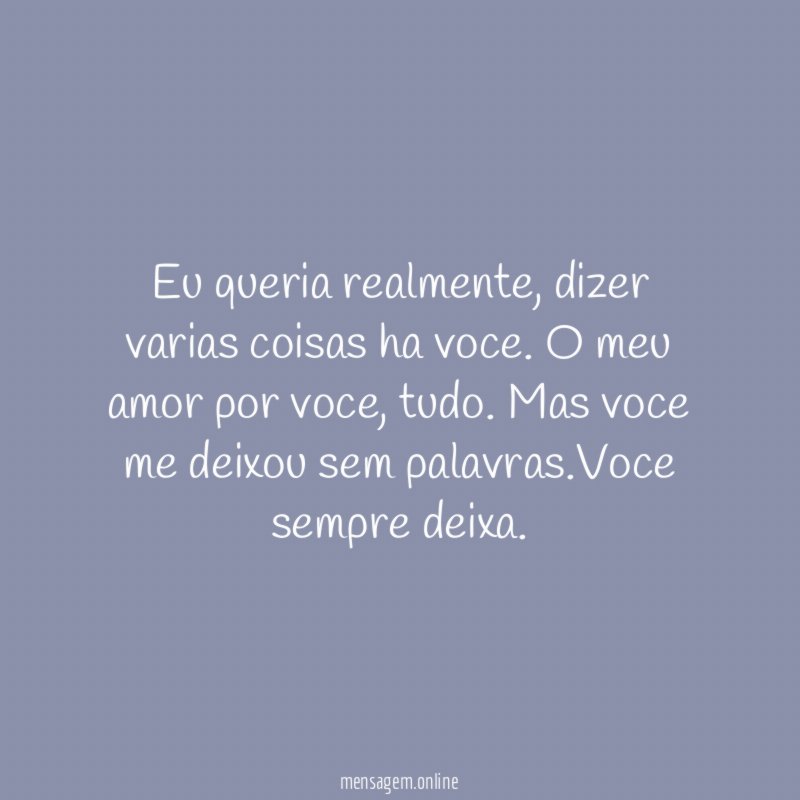 Eu queria realmente