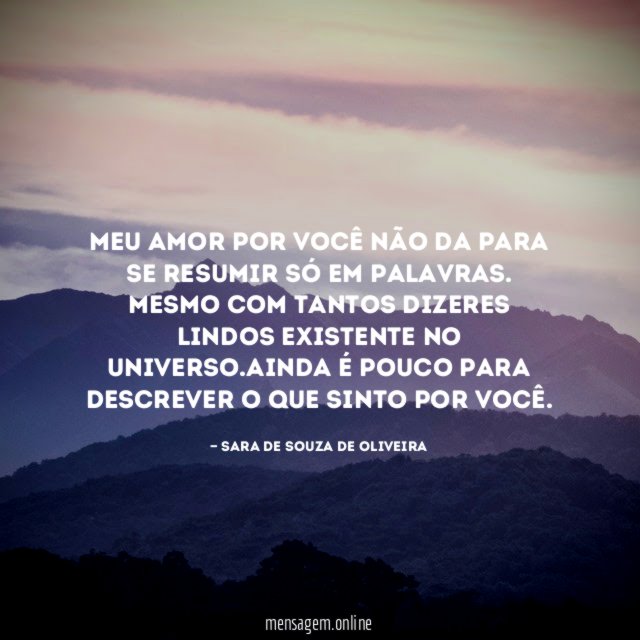 Meu amor por você não da para se