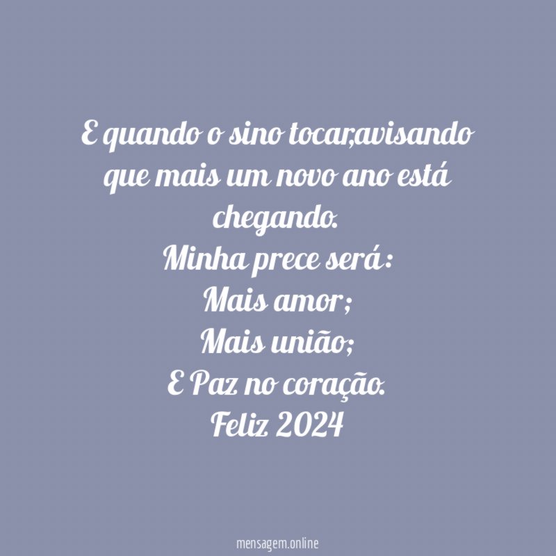 E quando o sino tocar