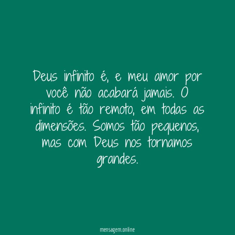 Deus infinito é