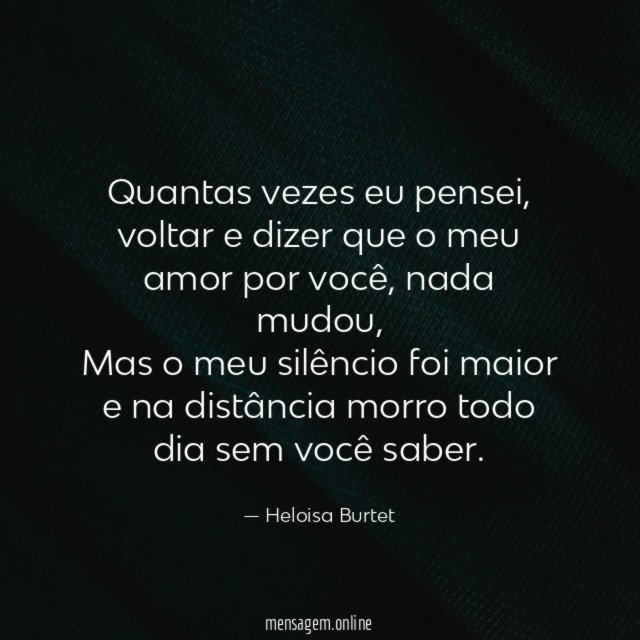 Quantas vezes eu pensei
