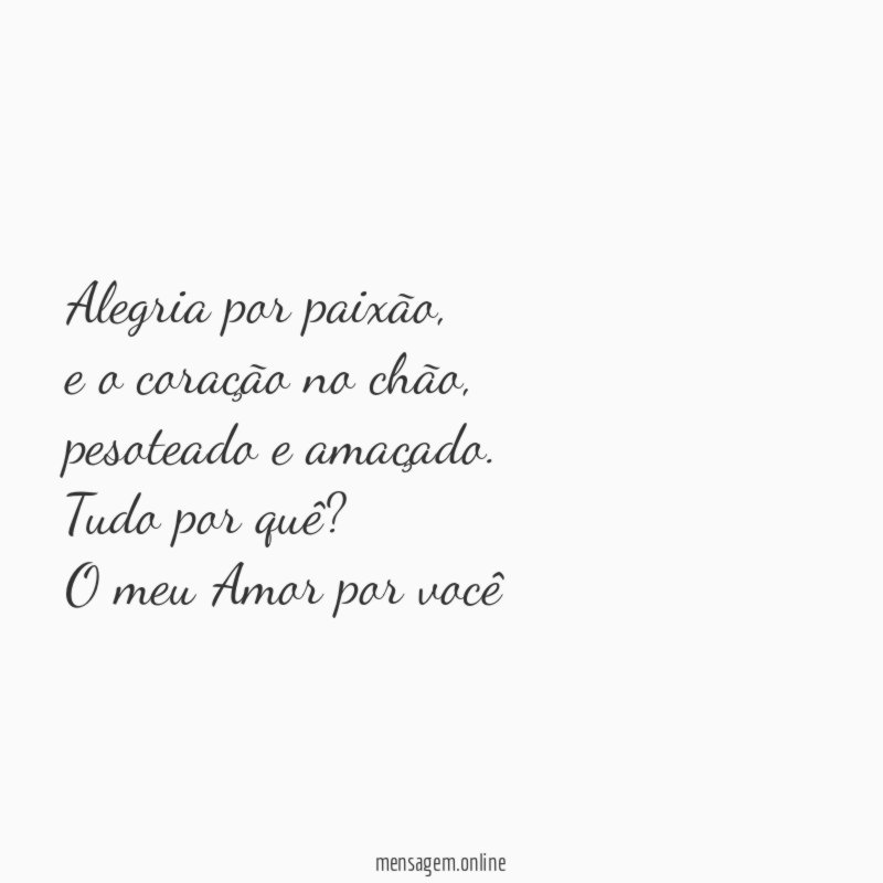 Alegria por paixão
