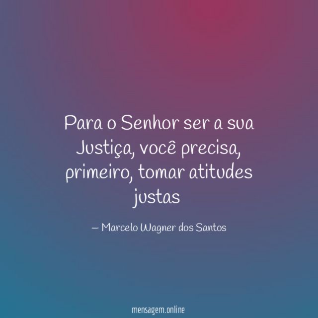 Para o Senhor ser a sua Justiça