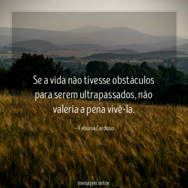 Se a vida não tivesse obstáculos para serem ultrapassados