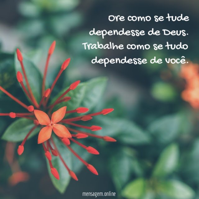 Ore como se tude dependesse de Deus