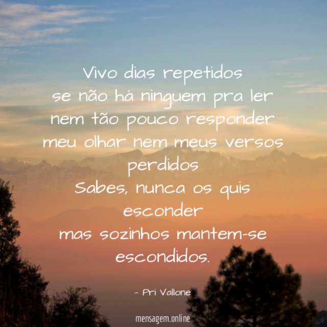 Vivo dias repetidos se não há ninguem pra ler nem