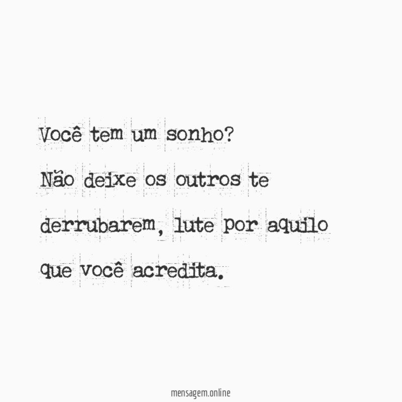 Você tem um sonho