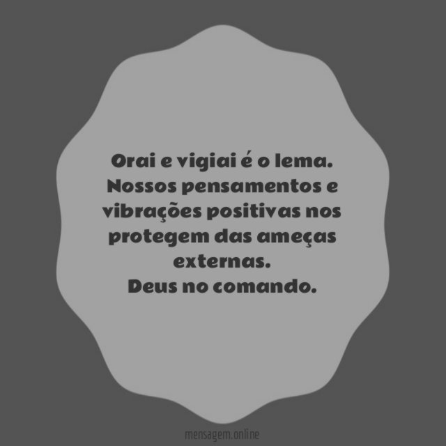 Orai e vigiai é o lema