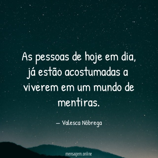 As pessoas de hoje em dia