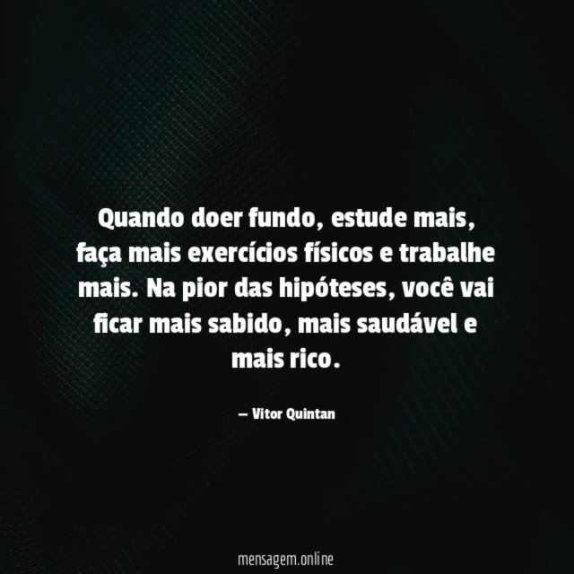Quando doer fundo