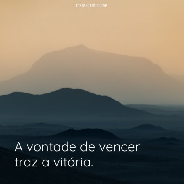 A vontade de vencer traz a vitória