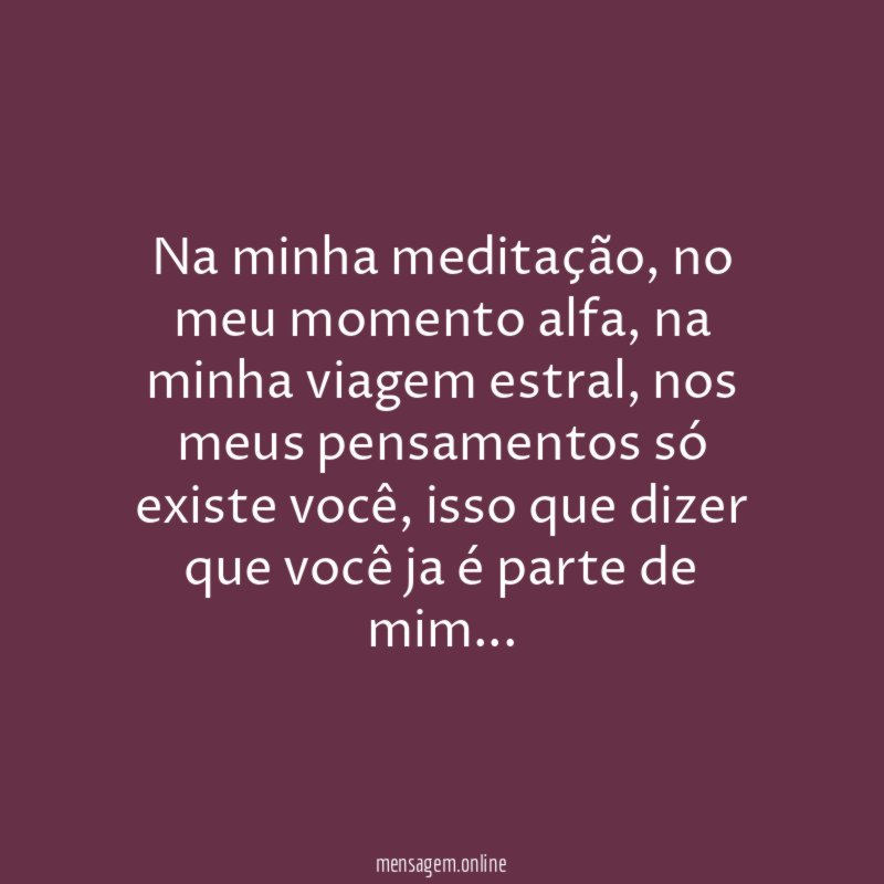 Na minha meditação
