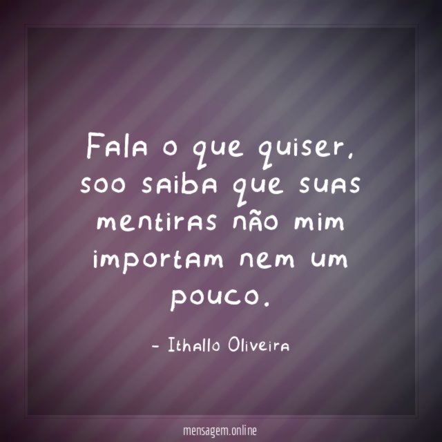 Fala o que quiser
