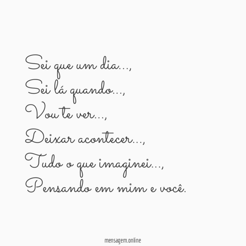 Sei que um dia