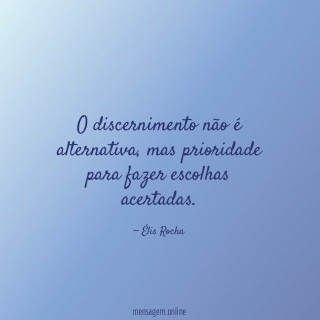 O discernimento não é alternativa