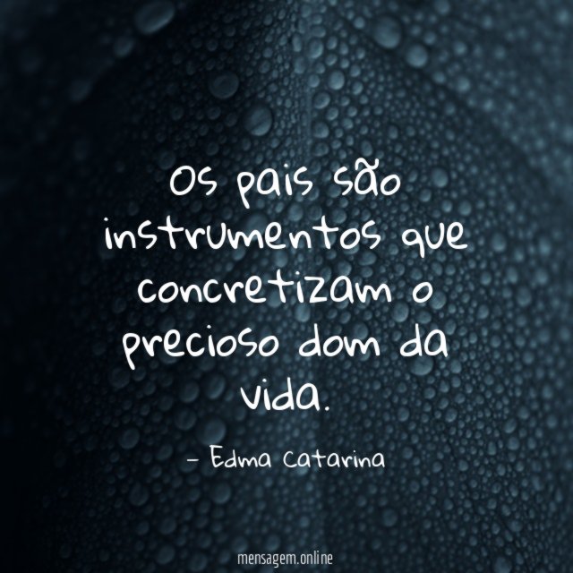 Os pais são instrumentos que concretizam o precioso dom da vida