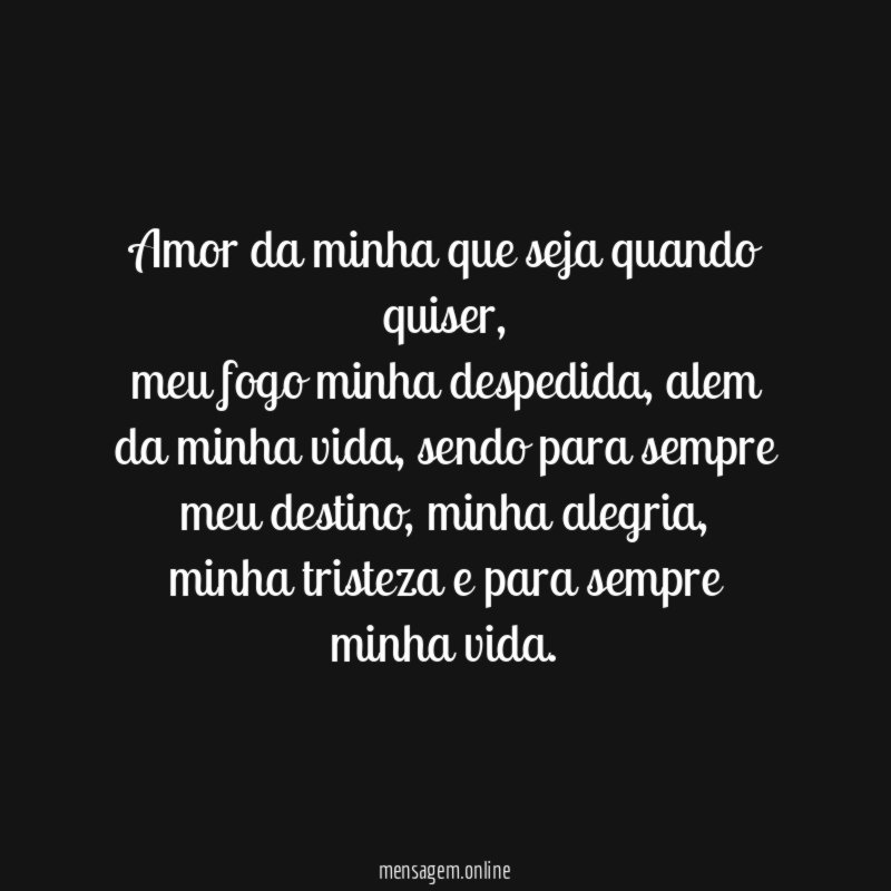 amor da minha que seja quando quiser