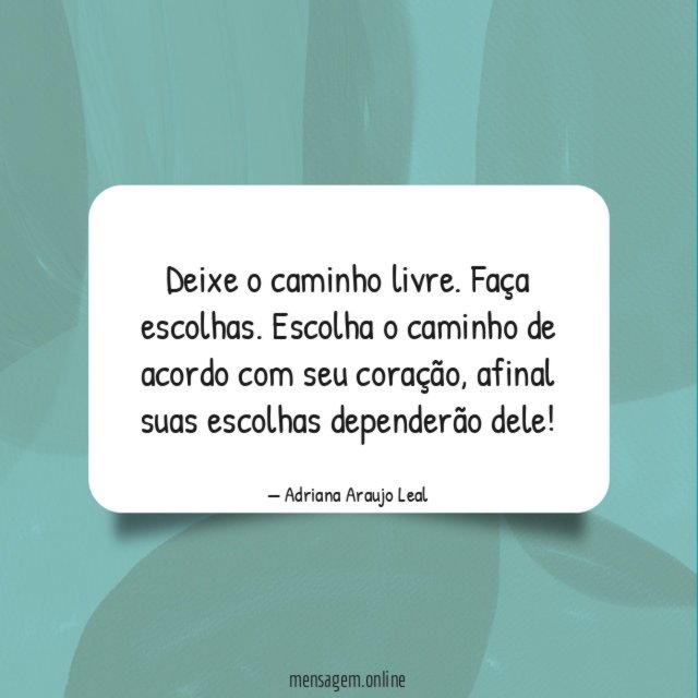 Deixe o caminho livre