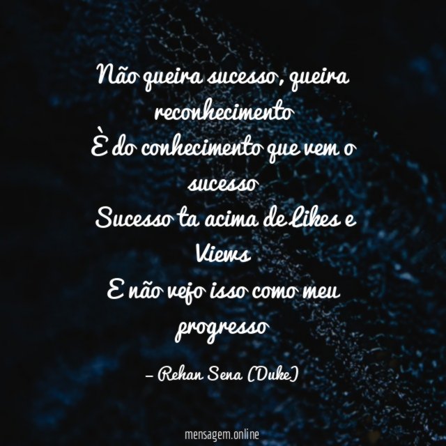 Não queira sucesso