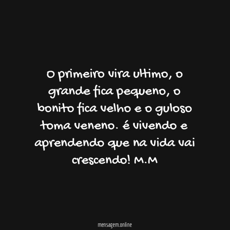 O primeiro vira ultimo