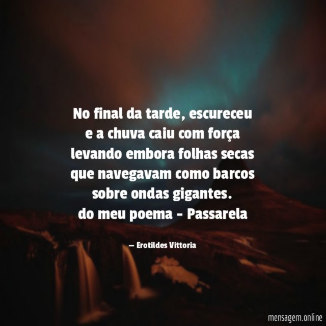 No final da tarde
