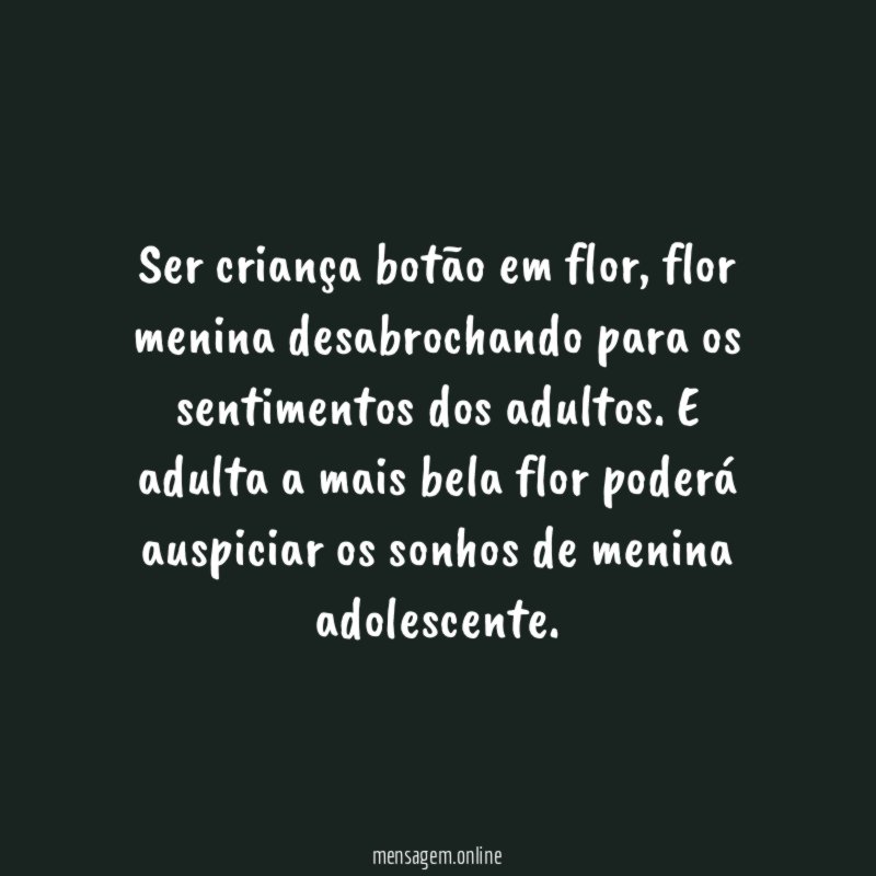 Ser criança botão em flor