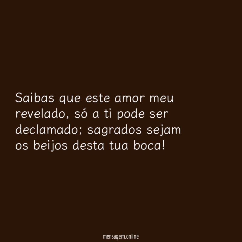 saibas que este amor meu revelado
