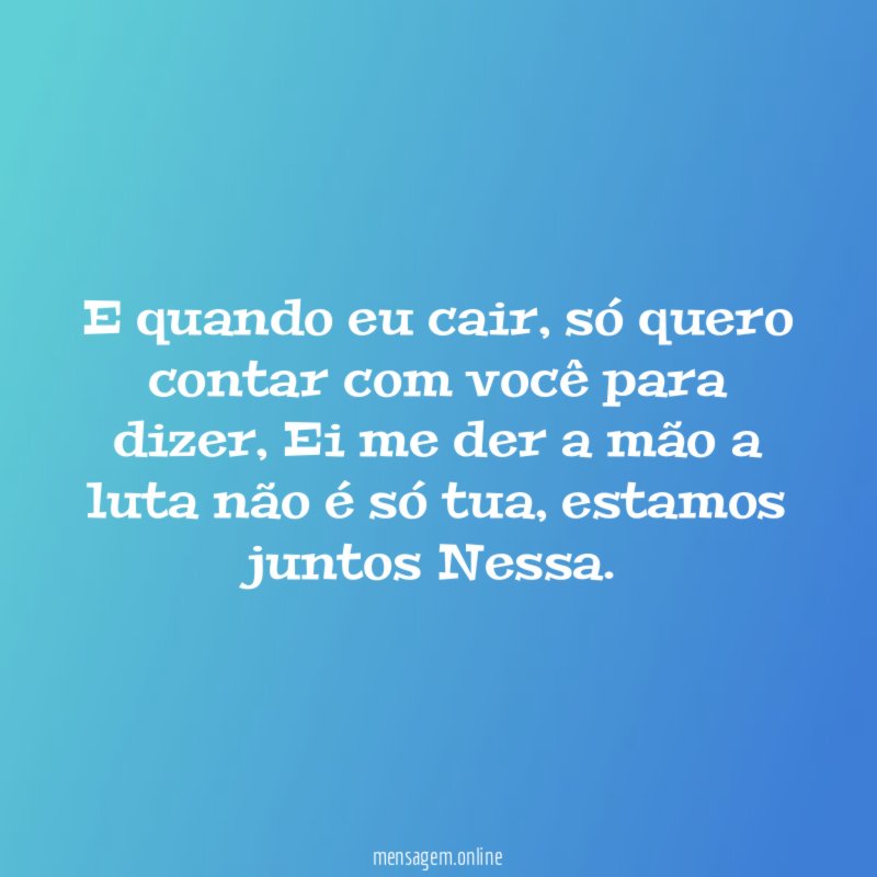 E quando eu cair