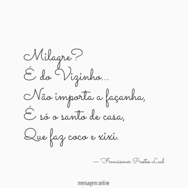 Milagre? É do Vizinho…