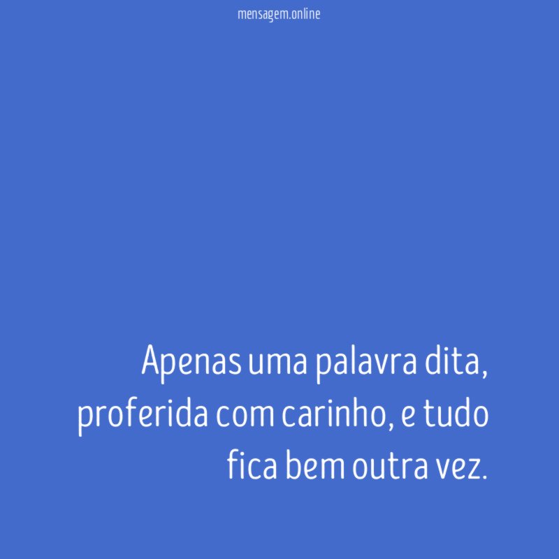 Apenas uma palavra dita