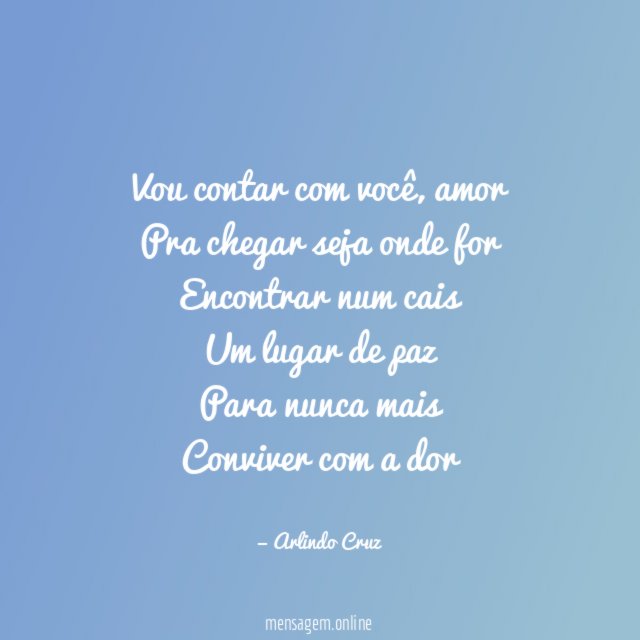 Vou contar com você