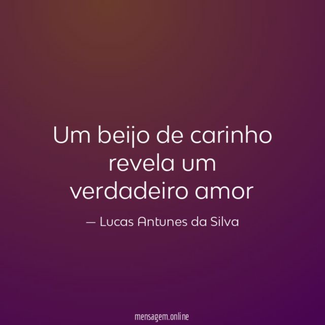 Um beijo de carinho revela um verdadeiro amor