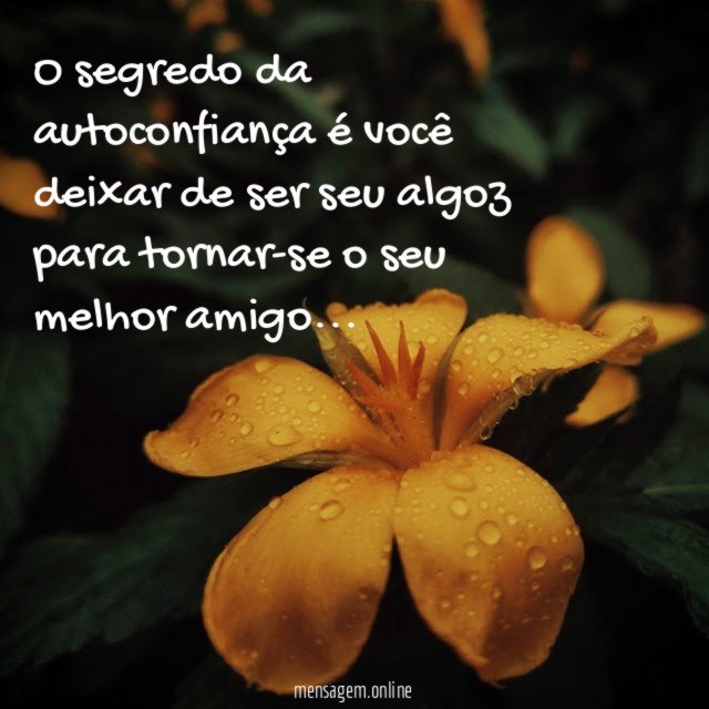 O segredo da autoconfiança é você deixar de