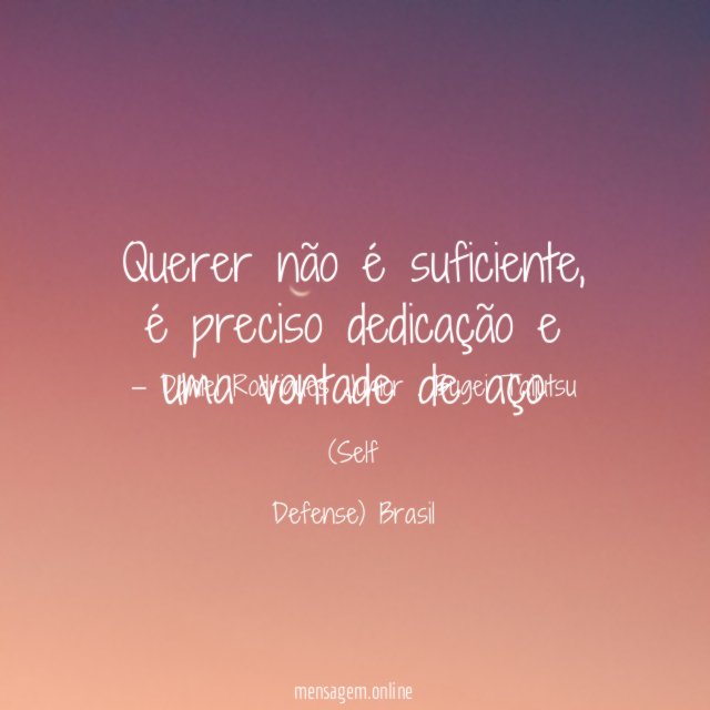 Querer não é suficiente