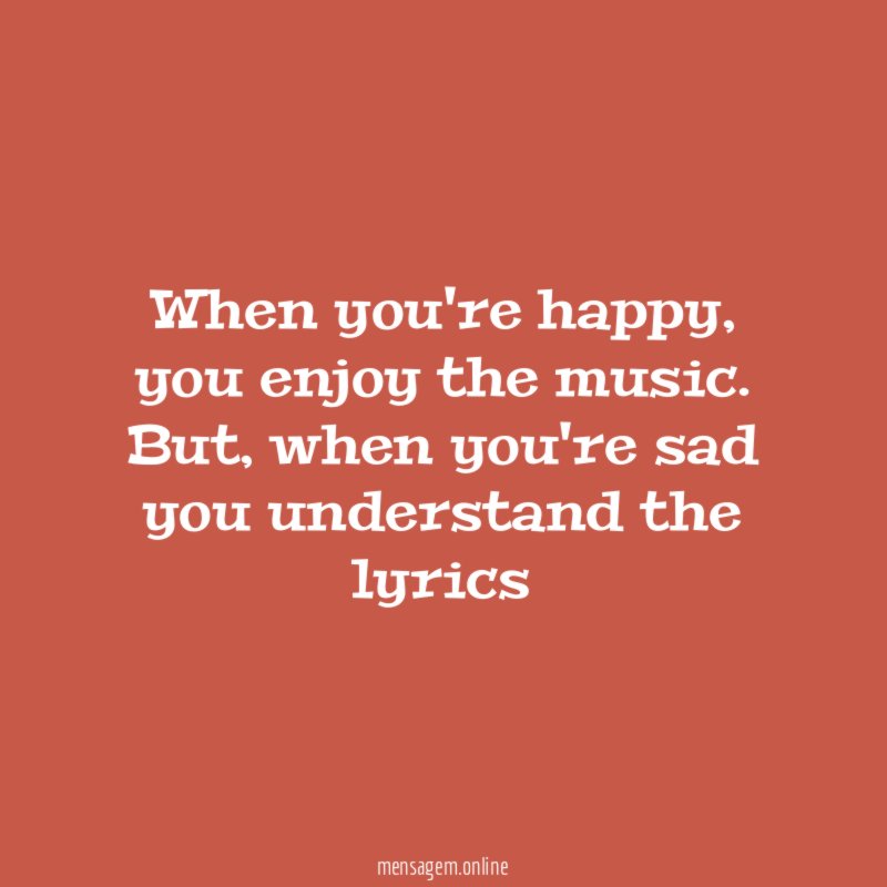 When you're happy